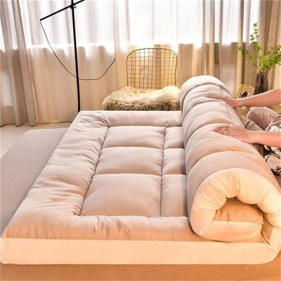 Japanse Vloermatras - Oprolbare Futon - Ruimte Besparen - Opvouwbaar Ontwerp - 120 x 200 cm - Grijs