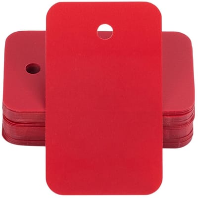 Rode Plastic Verzendlabels - Waterdichte Rechthoekige Labels - 3 x 5 cm