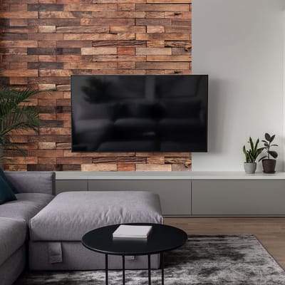 Vinyl zelfklevende wandbekleding op rol per meter - Houten paneel muursticker - Vintage bruin - 60x200cm