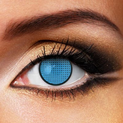 Partylens® blauwe kleurlenzen - Mesh Blue Manson - zachte jaarlenzen met lenshouder - Halloween - Cosplay