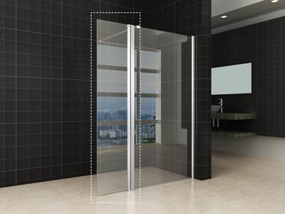 Wiesbaden Comfort Uni zijwand met scharnierprofiel 40x200cm 10mm glas met NANO coating