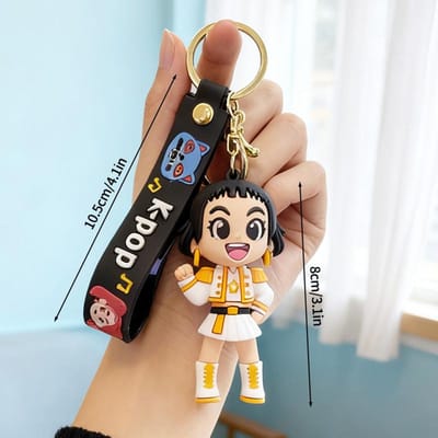 Anime Film Rumi Mira Zoey Sleutelhanger Kpop Warrior Girls Sleutelhanger PVC Model Bedel Rugzak Tas Sleutelhangers Kinderen Cadeaus black