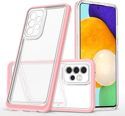 Hoesje Geschikt Voor Samsung Galaxy A72 5G hoesje transparant cover met bumper Rose Goud - Ultra Hybrid hoesje Hoesje Geschikt Voor Samsung Galaxy A72 5G case