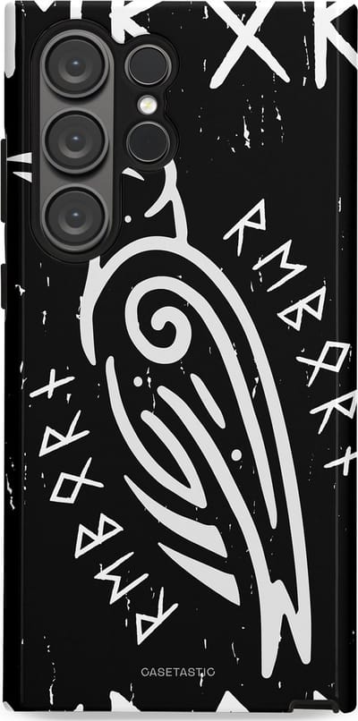 Casetastic Hoesje Geschikt voor Samsung S23 Ultra - Stijlvolle Beschermende Duo-layer Case - Runische Symboliek