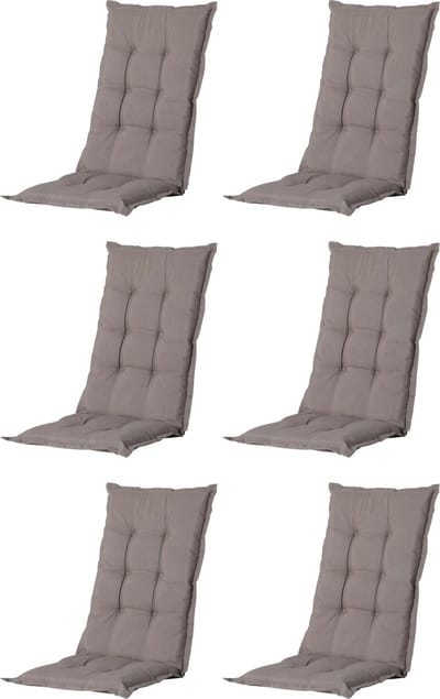 Madison - Tuinkussen - Universeel - Lage Rug - 6 st. - Outdoor Panama Taupe - 105x50cm - Taupe - Tuinstoelkussens - Standaardstoel