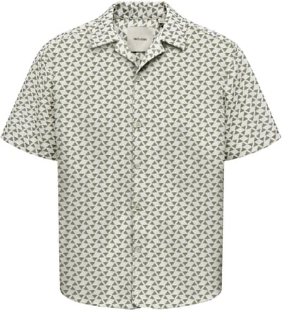 ONLY and SONS ONSCHARMY SS RESORT AOP SHIRT Shirt met korte mouwen groen-wit XL Heren