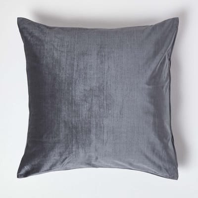 Homescapes fluwelen kussenhoes donkergrijs 60 x 60 cm