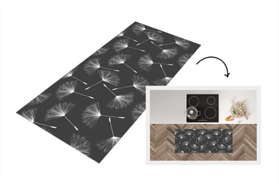 Keukenloper - Loper keuken - Design - Paardenbloem - Plant - 120x50 cm - Keukenloper vinyl