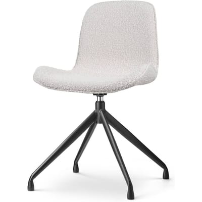 Nolon Nola-Fé Eetkamerstoel Draaibaar Bouclé Beige - Stof - Zwart Metalen Onderstel