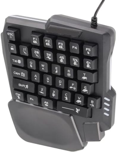 Dailygoods - Dailygoody - Gaming Toetsenbord - Verlichte Toetsen met Waterdichte Polssteun - Perfect voor Gaming en Typen - 35 Toetsen - Ergonomisch Ontwerp - Betr...