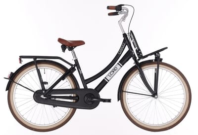 Kinderfiets Meisje 26 inch BFN Cargo Load – Zwart – 3 Versnellingen – Terugtraprem – Met Verlichting en Slot