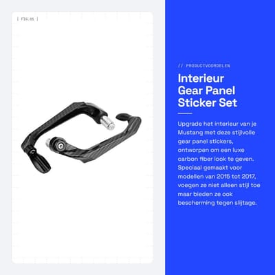Dailygoods- Gear Panel - Carbon/Aluminium - Geschikt voor Mustang 2015-2017 - Duurzaam - Eenvoudig te installeren - Afmetingen 170x50x50 mm - Schakelknop