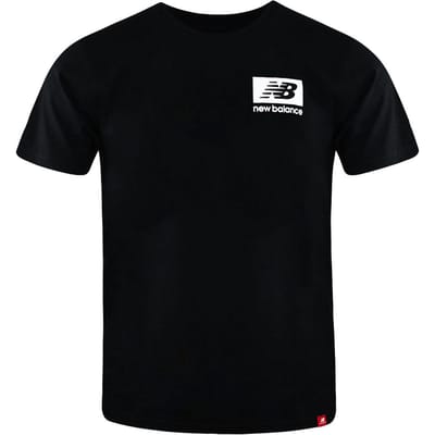 New Balance Korte Mouw Zwart Crew Neck Mannen NB Essentials ID T-Shirt MT13518 BK
