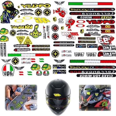 Waterdichte Vinyl Stickers Set voor Motorfietsen, Fietsen, Skateboards en Helmen - 90 Stijlen voor Creatieve Versiering