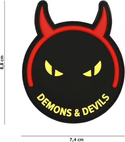 Embleem 3D PVC Demons & Devils Zwart/Geel