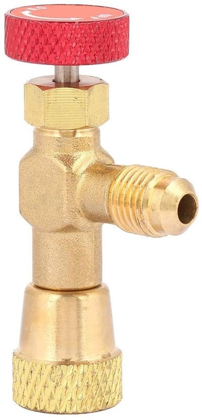 Allecto - Doorstroomregelventiel - Messing Adapter - Duurzaam en sterk - 1/4 inch - 5/16 inch - Veiligheidsventiel voor R410A - Geschikt voor airco...