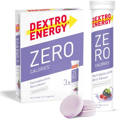 Dextro Energy Zero Calories Berry - Elektrolyten Sportdrank - Suikervrij - Electrolytes Drink - 3 x 20 tabletten (30 Liter)
