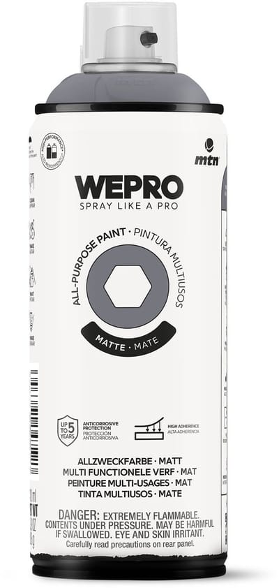 Spuitbus Grijs Storm Mat MTN WEPRO ALL-PURPOSE PAINT 400ML