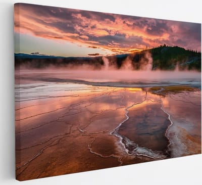 Saammp Canvas Schilderij - Natuur - Zonsondergang- 30x20 - Foto op canvas - Wanddecoratie - Muurdecoratie Woonkamer - Slaapkamer decoratie - Canvas Print