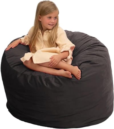 Zitzak Stoel - Comfortabele Lounge - Ontspannen Thuis - Hoogwaardig Schuim - 3ft Groot - Grijs Suede