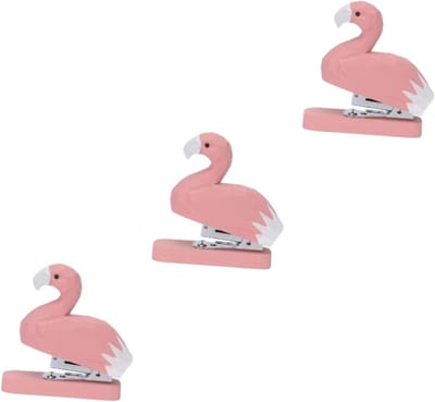 Mini Nietmachine Set - Bureau Nietmachine - Papier Inbinden - Dierenvorm Ontwerp - 3 stuks - Roze