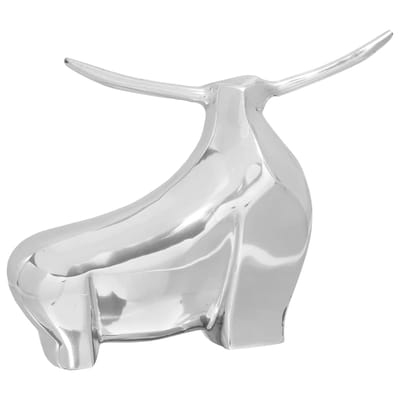 vidaXL - Stierensculptuur - Zilver - 37 - x - 44 - x - 17 - cm - Aluminium