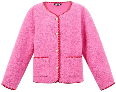 Comfortabele Geweven Polyester Damesjas met Contrastafwerking - Donkerbruin - Maat L
