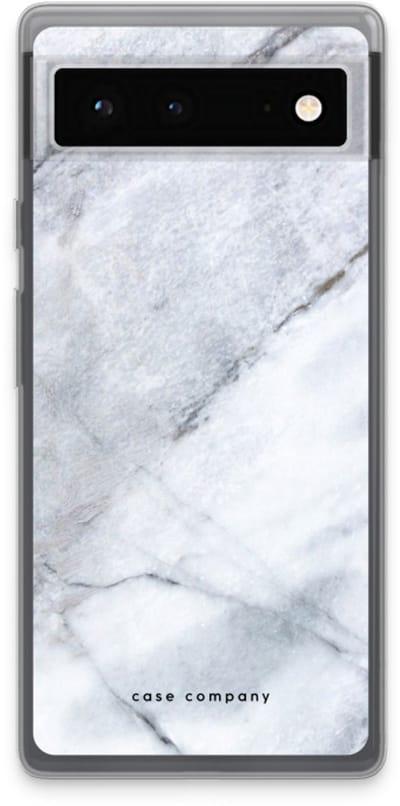 Case Company® - Hoesje geschikt voor Google Pixel 6 hoesje - Witte marmer - Soft Cover Telefoonhoesje - Bescherming aan alle Kanten en Schermrand