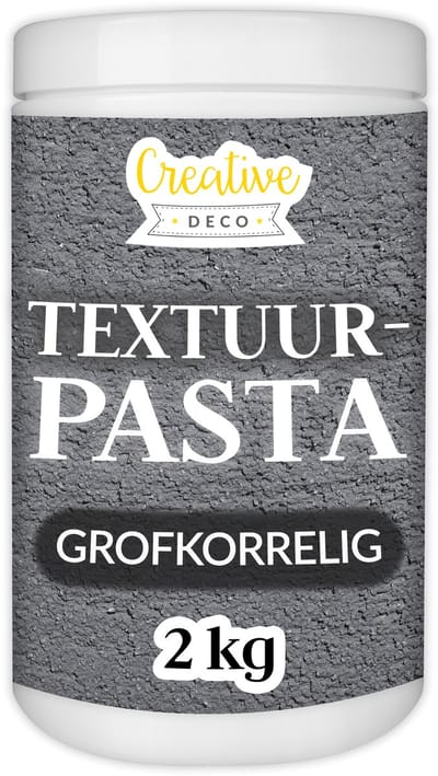 Creative Deco Grofkorrelige Structuurpasta 2 kg | Donker Grijs Fijne Pasta voor Kunstprojecten voor Acrylverf Eenvoudig te Gebruiken met een Spatel Voor het Creëren van 3D-effecten, Structuren