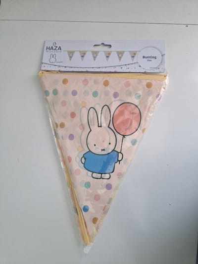 Vlaggenlijn nijntje (10m) - NIJNTJE VLAGGETJES IN PASTELKEUREN 10 METER - KINDERVERJAARDAG - NIJNTJE SLINGER