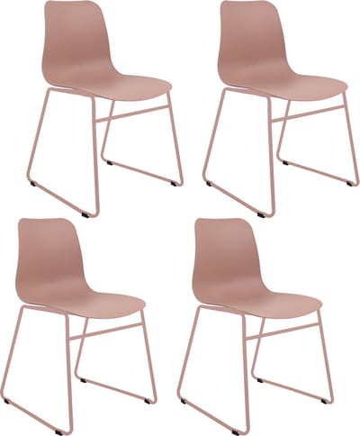Set van 4 Kick eetkamerstoel Kiki - roze