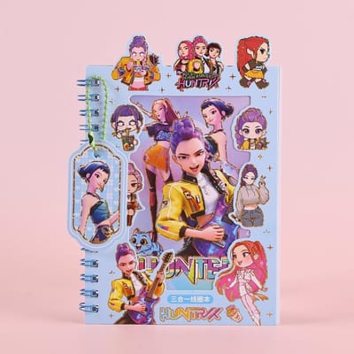 Mooi 2026 heet K-pop demonenjager Coil Notitieboek Journaling Supplies DIY Telefoonhoes Decoratie Stickers voor Verjaardagscadeau W144464WW- gray
