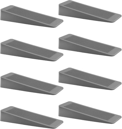 Rubberen deurstopper - Deurwiggen set - Deuren op hun plek - Antislip en duurzaam - 8 stuks - Grijs