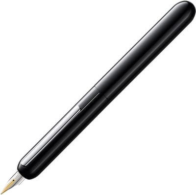 LAMY dialog 3 vulpen 074 - fascinerende vulpen in glanzend zwarte lak met draaimechanisme en volledig intrekbare, gedeeltelijk platina vergulde 14-karaats gouden penpunt - penpuntgrootte F