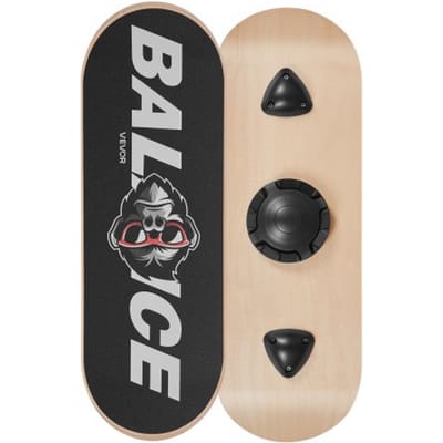 VEVOR Balance Board voor volwassenen (70 cm), wiebelplank, draagvermogen tot 200 kg, balanstrainingsapparaat met 3-voudige afstandsinstelling en antislipoppervlak voor core-training, staande bureau-oefeningen en yoga.