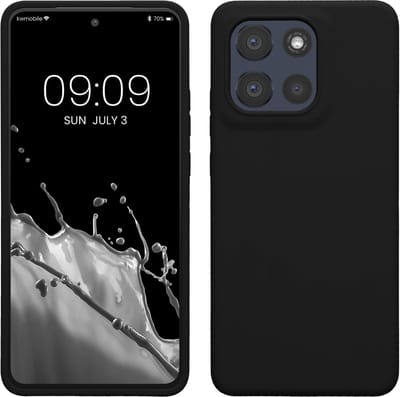 kwmobile telefoonhoesje geschikt voor Motorola Moto G86 Power 5G - Hoesje met siliconen coating - Smartphone case in zwart