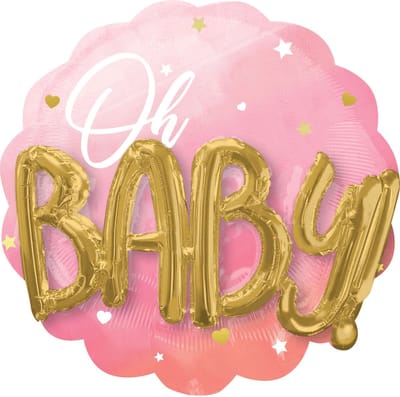 Amscan - Folieballon Oh Baby Girl Roze 76 cm