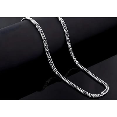 Aramat Jewels | Halskettingen | Zilverkleurige Dichte Gourmet Ketting Staal – 69cm 5mm Schakelketting RVS | | | |5mm | Staal | Volwassenen | Verkleurd niet