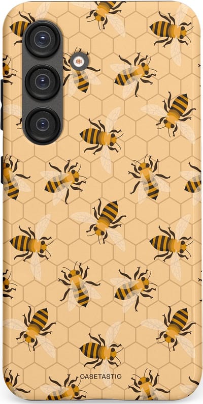 Casetastic Hoesje Geschikt voor Samsung S25 - Stijlvolle Beschermende Duo-layer Case - Zomer Bijen Look