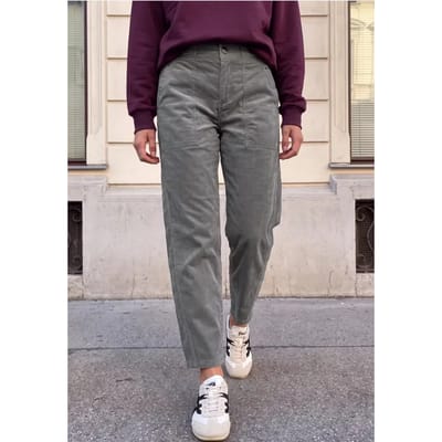 Mid Waist Barrel Leg broek in Loose Fit