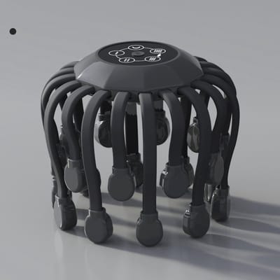 Elektrische Hoofdmassageapparaat Octopus Vorm – 20 Klauwen – Acupressuur – Slaapondersteuning – Hoofdmassage-zwart