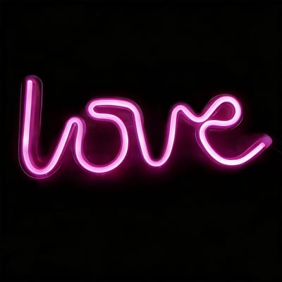 Neon Lamp - Love Roze - LED Neon Verlichting - Wandlamp - Neon Sign - Neon Verlichting - Neon Led Lamp - USB en Batterij - 35 x 13 cm