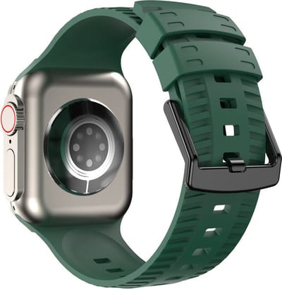 Siliconen bandje - geschikt voor Apple Watch series 1/2/3/4/5/6/7/8/9/10/11/ SE (1,2,3) / Ultra (1,2,3) met maat 44 mm / 45 mm / 46 mm / 49 mm - groen