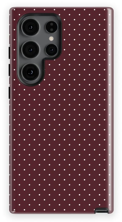 Micro Dots Tough Hoesje Samsung Galaxy S24 Ultra | Geschikt Voor Mag | Stippen Motief Backcover Samsung Galaxy S24 Ultra Wine Dots