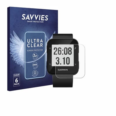 Savvies - Screenprotector voor Garmin Forerunner 30 - Folie Beschermfolie transparant 6 Stuks