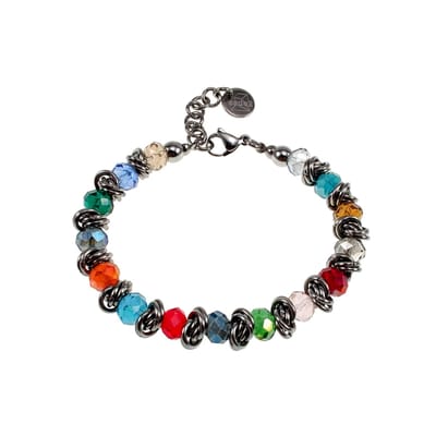 Armband met Multicolor Oostenrijkse Kristallen, RVS, Verstelbaar 16 tot 19cm, Dames - Exclusief Ontwerp van esde2