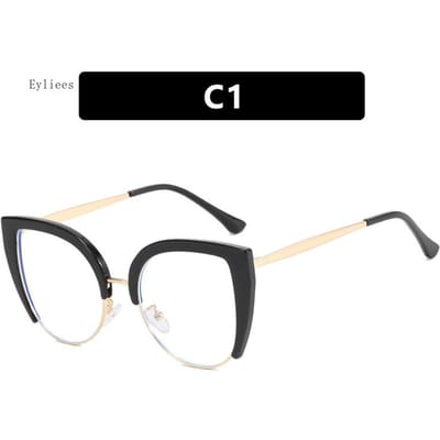 Kwaliteit Kattenoog Halve Rand Oversized Frame Bril Anti-blauw Licht Nieuw Brilmontuur Ins Retro Trend Modebril