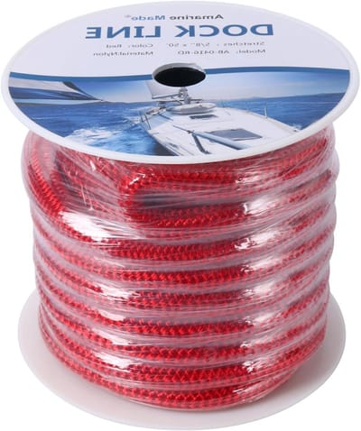 Meertouw Nylon - Aanleglijn Boot - Veilig Aanmeren - Dubbel Gevlochten - 15 Meter - Rood