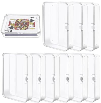 Transparante Speelkaartenbox - Set van 10 Opbergdozen voor Kaarten en Kleine Voorwerpen - Compact en Draagbaar