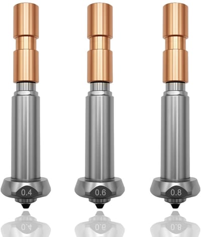 Dailygoods- Mondstuk Set 3 Stuks - 0,4 mm/0,6 mm/0,8 mm - Gehard Staal - Quick Swap - Hotend Mondstuk - Compatibel met Anycubic Kobra 3 Max - Spuitmond